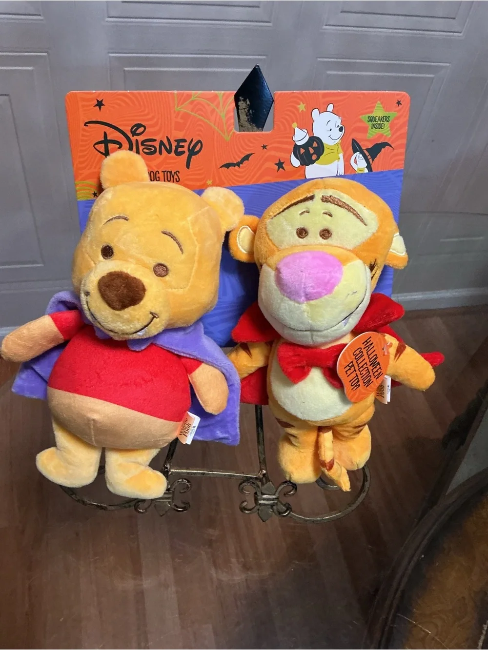 Disney Winnie the Pooh & Tigger 10” Halloween Set Of Dog Toys Clinker Squeaker
